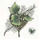 Ginkgo with heart tattoo design idea