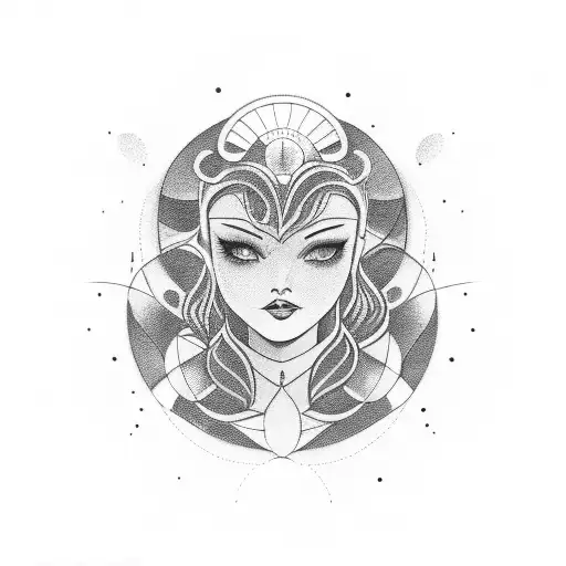 Selene the mood goddess tattoo design idea