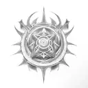 Merge Magic The Gathering red and black mana symbols into one tattoo design idea