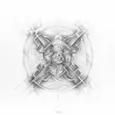 Merge Magic The Gathering red and black mana symbols into one tattoo design idea