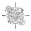 Merge Magic The Gathering red and black mana symbols into one tattoo design idea