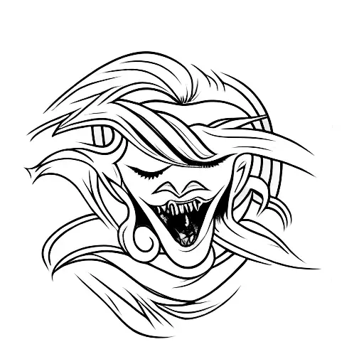 Vampire lips, simple tattoo, similar to rolling stone logo tattoo design idea