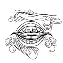Vampire lips tattoo design idea