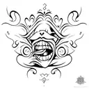 Vampire lips tattoo design idea