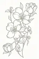 April, July, August, September, August, December  birth flowers tattoo design idea
