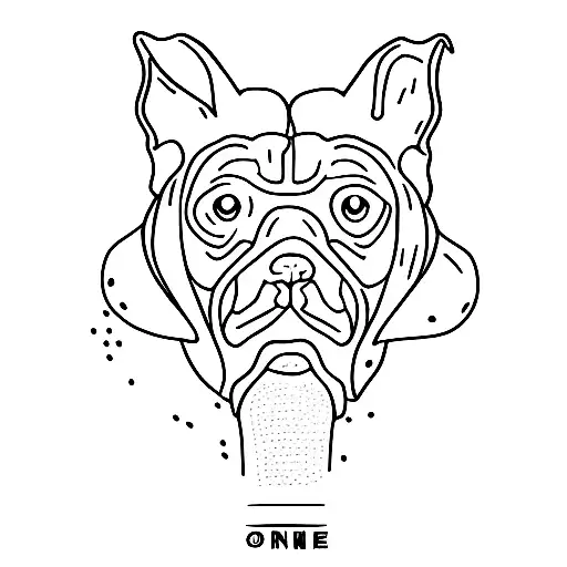 one line labrador tattoo design idea