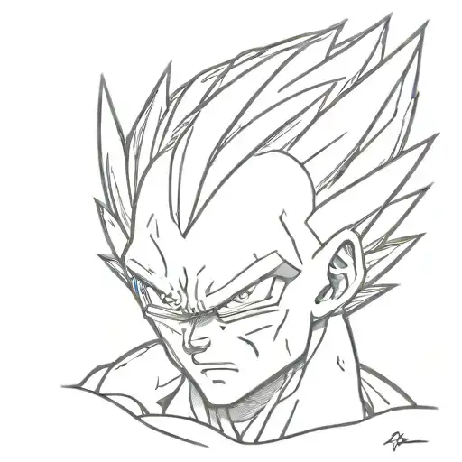 vegeta dragón ball tattoo design idea