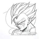 vegeta dragón ball tattoo design idea