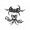 scorpion crawling on a skull tattoo design idea