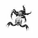 scorpion crawling on a skull tattoo design idea