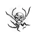 little scorpion on a skull tattoo design idea