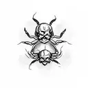 little scorpion on a skull tattoo design idea