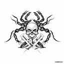scorpion and skull tattoo design idea