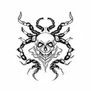 scorpion and skull tattoo design idea