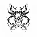 scorpion and skull tattoo design idea