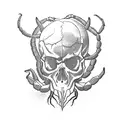 scorpion crawling on a skull tattoo design idea