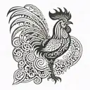 Rooster holding tattoo design idea