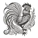 Rooster holding tattoo design idea