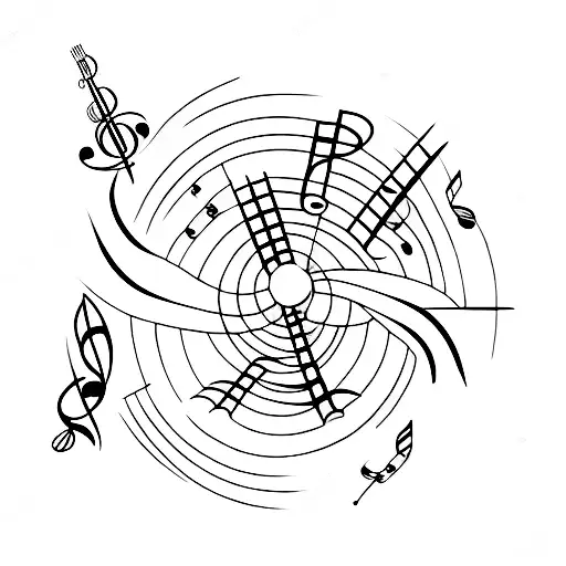 pipe organ and music tattoo design idea