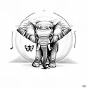 baby elephant with butterfly on the trunk tattoo design idea