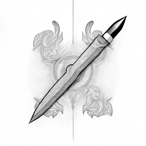 cane knife tattoo design idea