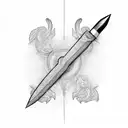 cane knife tattoo design idea
