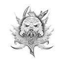 cane knife tattoo design idea