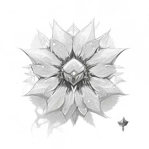 A detailed scatch of the Moonlight Flower from the video game Ragnarok Online tattoo design idea