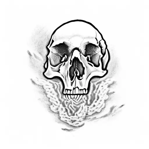 hunting Stone Age skulls bones  tattoo design idea
