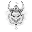 letra N con corona tattoo design idea