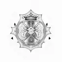 letra N con corona tattoo design idea