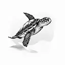sea turtle in water tattoo design idea