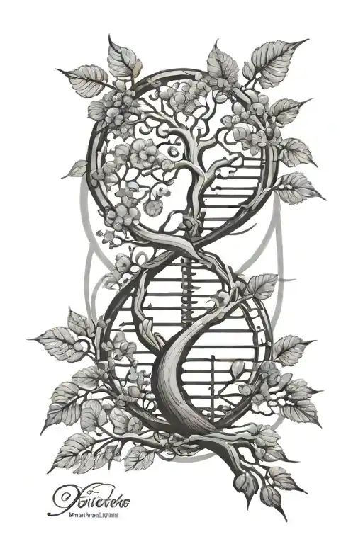 dna tree tattoo design idea