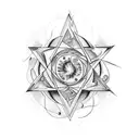 Time with fluid chaos theory in rectangle tattoo design idea