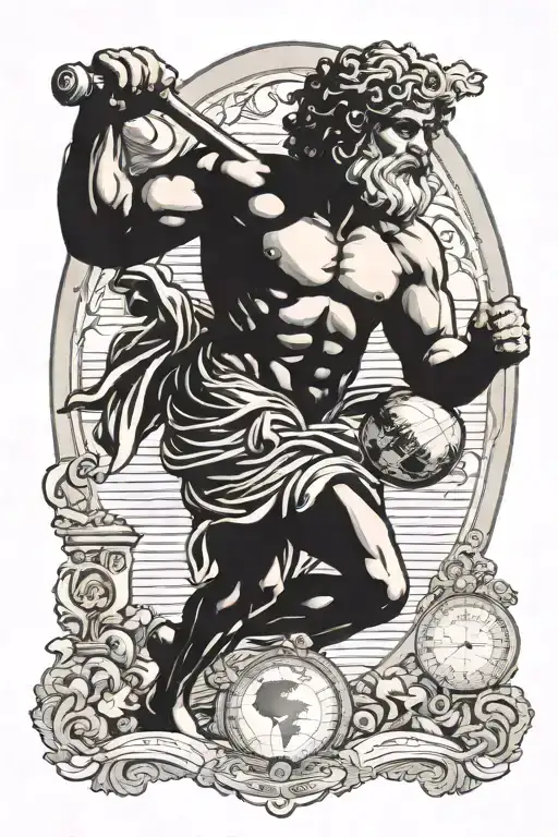 Greek mythology atlas holding the world tattoo design idea