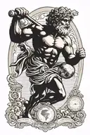 Greek mythology atlas holding the world tattoo design idea