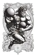 Greek mythology atlas holding the world tattoo design idea