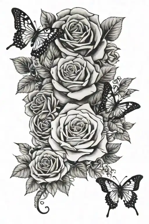 small collar bone to right chest feminin tatto including 1 snake butterflies and roses tattoo design idea