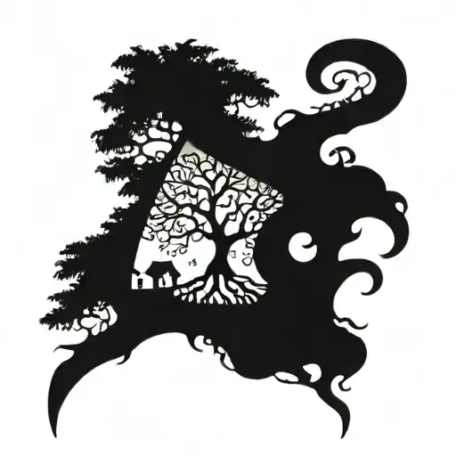 The letters 1999 with a tree incorporated, gothic. tattoo design idea