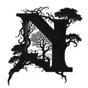 The letters 1999 with a tree incorporated, gothic. tattoo design idea
