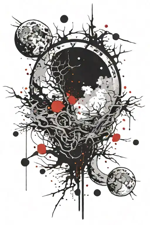 Moon that never sets legend of the dragoon with clouds  tattoo design idea