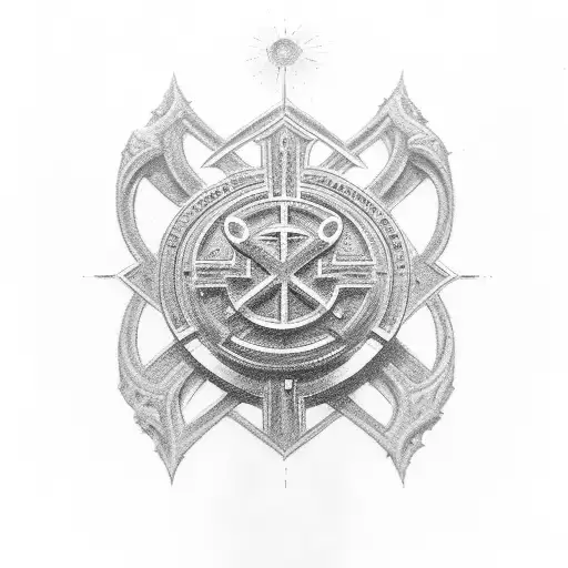 The numbers 897 and 520 should be under it, and under it a cross with the number 8 engraved on each side, and the number tattoo design idea