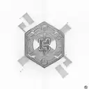 The numbers 897 and 520 should be under it, and under it a cross with the number 8 engraved on each side, and the number tattoo design idea