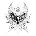 syrian eagle with crown tattoo design idea