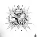 syrian eagle with crown tattoo design idea