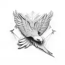 syrian eagle with crown tattoo design idea