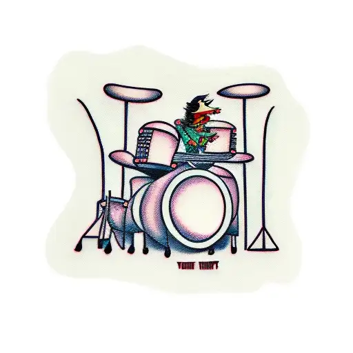 drummer muppet  tattoo design idea