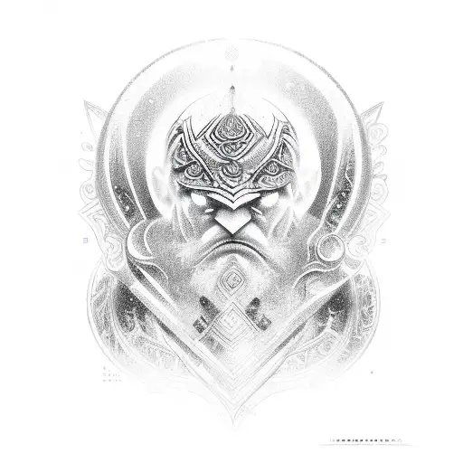 Rudra text tribal tattoo design idea