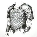 left shoulder chainmail pauldron tattoo design idea
