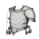 left shoulder chainmail pauldron tattoo design idea